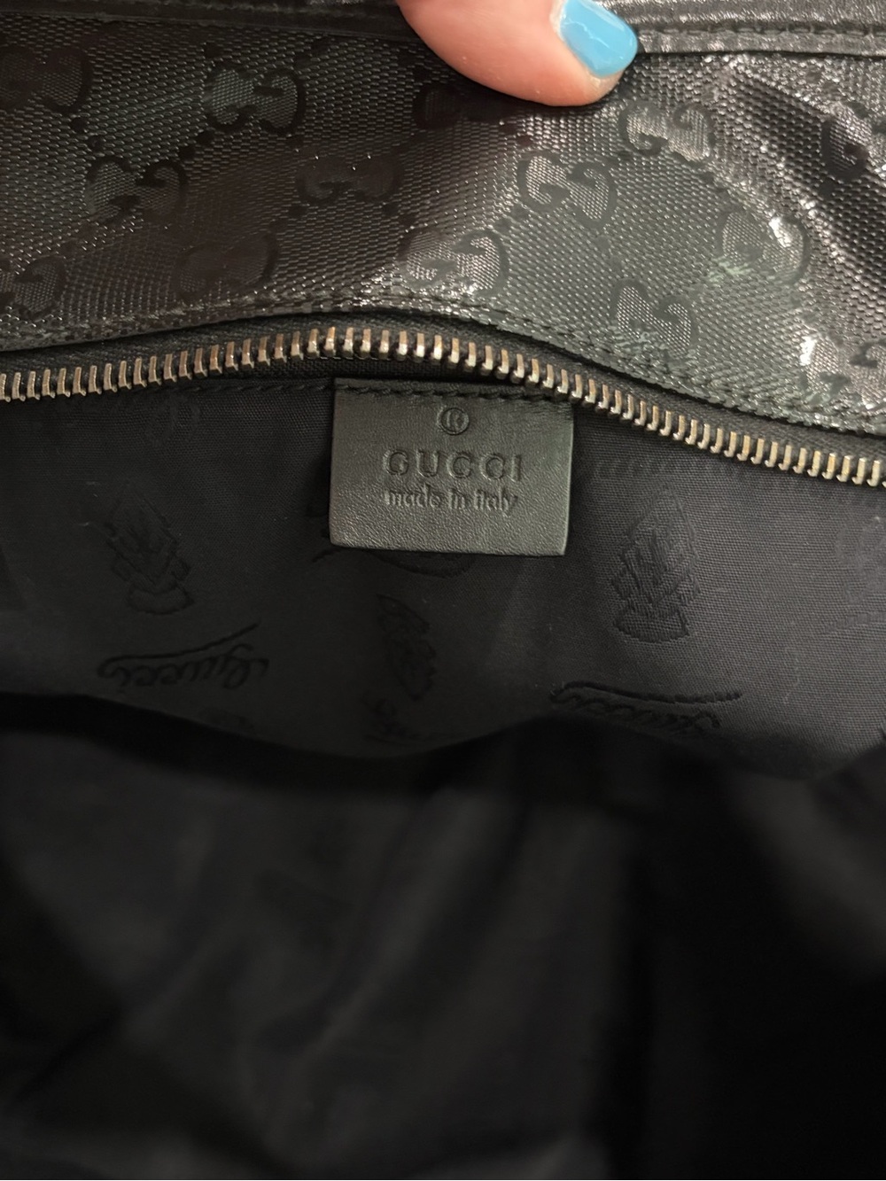 GUCCI GG IMPRIME BLACK TOTE BAG - Picture 9 of 10
